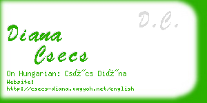 diana csecs business card